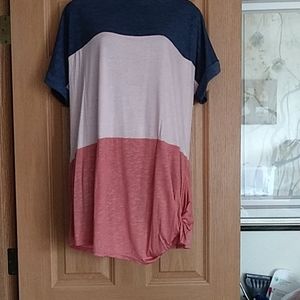 Adora Short sleeve mauve light pink and muted blue